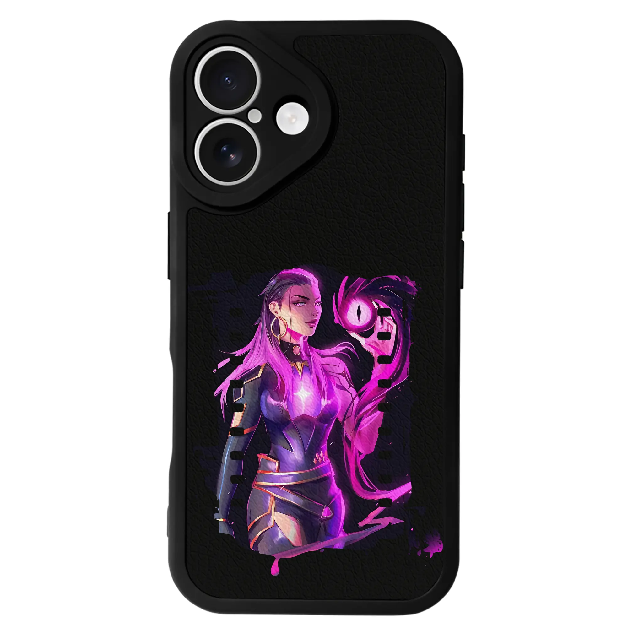 VALORANT グッズ,レイナ - IPhone 16シリーズ対応 ・ シリコンスマホケース ・ レザー調 ・ 高精度フィット ・ 耐衝撃 ・ ワイヤレス充電対応 ・ 精密カット